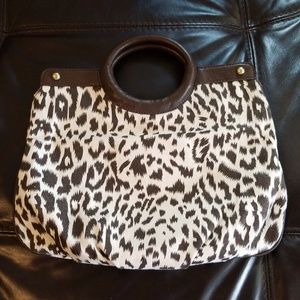 Leopard print satchel purse bag